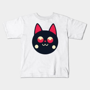 Black Cat With Red Eyes Vector Art Kids T-Shirt